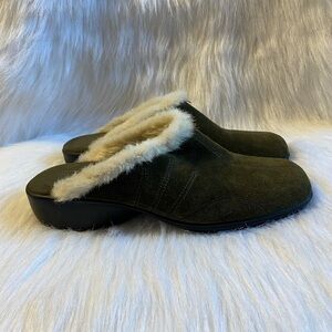 Aerology By Aerosoles Shoes Womens Size 8 1/2 Green Slip On Mules